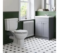 Park Lane Traditional Close Coupled Toilet & Vanity Unit with Basin - Grey 600mm