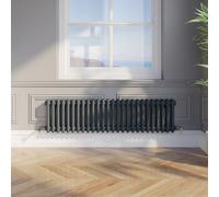 Park Lane Traditional Colosseum Double Bar Column Radiator Anthracite 300 x 1190mm