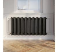 Park Lane Traditional Colosseum Triple Bar Column Radiator Black - 600 x 1190mm