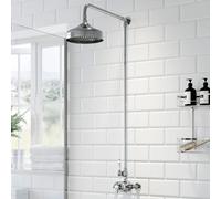 Park Lane Traditional Thermostatic Rainfall Head Exposed Mixer Shower - Chrome