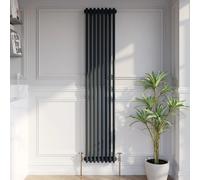 Park Lane Traditional Vertical Colosseum Double Bar Column Radiator Anthracite - 1800 x 380mm