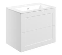 Park Lane Wall Hung 2 Drawer Basin Unit & Basin 615mm - Matt White