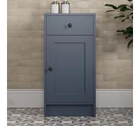 Park Lane Winchester Blue Freestanding Bathroom Storage Cabinet - 400mm - Black Handles