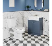 Park Lane Winchester Traditional Close Coupled Toilet & Vanity Unit with Basin - Blue 620mm
