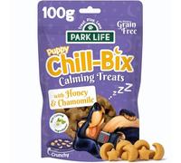 PARK LiFE Chill-Bix MINI Calming Dog Treats - Honey & Chamomile Dog Calming Biscuits for Anxiety, Fireworks & Travel, Puppy Friendly Bedtime Dog Treats, Grain-Free, 100g