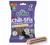 PARK LiFE Chill-Stix Calming Dog Sticks (180g) | Calming Dental Dog Chews with Honey & Chamomile for Relaxation & Quiet Time, Grain-Free, Puppy Friendly, 7 Medium Sticks