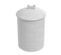 Park Life Designs Manor Treat Jar, Stylish 46 oz Heavyweight Ceramic Container for Treats and More, Airtight Lid with Silicone Seal, Dishwasher Safe 8 inch Tall Canister, White
