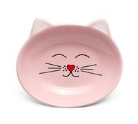 Park Life Designs Oscar Cat Dish Feeding Bowl, 4-Ounce, Ceramic, Pink