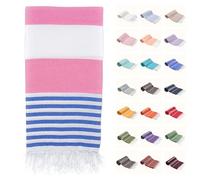PARK&OZ Turkish Beach Towel - Oversized 100% Cotton, Quick-Dry, Absorbent, Sand-Free Blanket 72x40 - XL, Lightweight Pool Towel for Adults, Women, Men - Sand Resistant & Perfect Travel (The Pink)