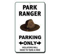 Park Ranger Parking Only Violators Will Have to Take A Hike Funny Metal Warning Signs Tin sign 8x12 inches