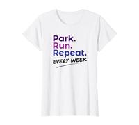 Park. Run. Repeat. Every Week. Value Graphic T-Shirt, Women, White, L