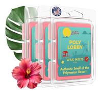 Park Scents Poly Lobby - Polynesian Resort Theme Park Luxury Hotel Candle Wax Melts - Wax Cubes - Strong Scent, Vegan Blend, Made in USA - Birthday Gifts for Women, Sister, Hostess (3 Pack - 18 Cubes)