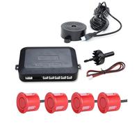 Park sensor 12V 22mm Car Parking Sensor Kit Universal Sensors Buzzer Reverse Backup Radar Sound Alert Indicator For Probe Systems Car Geomagnetic Sensors(Red)