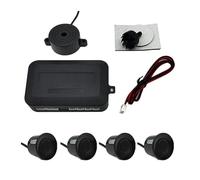 Park Sensor Car Rear Reversing Radar 12V 22mm Parking Sensor Kit Universal 4 Buzzer Reverse Backup Sound Alert Indicator Probe(Black)