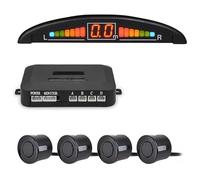 Park Sensor Car Rear Reversing Radar Parking Sensor Kit Accurate Digital Display Of Obstacle Alarm Parktronic 4(Black)