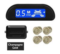 Park Sensor Car Rear Reversing Radar Parking Sensor Kit With Parktronic Reverse Monitor 22mm Detector Backlight Display(Champagne Gold)