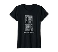 Park Slope Brooklyn Brownstone Illustration Value Graphic T-Shirt, Women, Black, XL