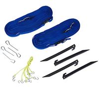 Park & Sun Sports Adjustable Outdoor Volleyball Boundary Webbing with Ground Stakes: 1" Wide Court Line Marker, Blue (BC-Web-A)