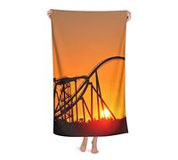 Park Sunset Roller Coaster Beach Towel Highly Absorbent Microfiber Beach Blanket Soft Bath Towels 80 x 130 cm
