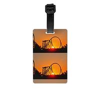 Park Sunset Roller Coaster Luggage Tags PVC Name Tag Travel Suitcase Identifier ID Tags Durable Luggage Label 1 pc