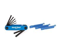 Park Tool AWS10 Fold-Up Hex Wrench Set 1.5-6 mm,Blue & TL-1.2 - Tyre Lever Set of 3 Carded Tool