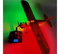 Park10 Toys J3-CUB RC Plane 5CH Remote Control Airplane for Adults 1406 Brushless Motor Outdoor 3D6G Fixed Wing Stunt RC Aircraft with Replaceable Parts (Yellow 2B+LED)