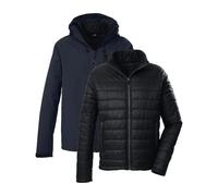 Killtec KOW 95 MN Men's Outdoor Jacket / 3-in-1 Functional Jacket with Hood and Zip-In Quilted Jacket, Dark Blue, 3XL, 43492-000