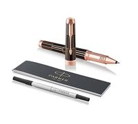 PARKER 1931399 Premier Rollerball Pen, Fine Point Black Ink Refill - Luxury Brown with Pink Gold Trim