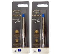 Parker 1950368 S0909420 Ballpoint Pen Refill, Quink Flow Refill, Blue, F, Fine Point, 0.03 inches (0.8 mm), Set of 2