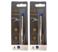Parker 1950371 S0909480 Ballpoint Pen Refill, Quink Flow Refill, Blue, Medium, 0.04 inch (1.0 mm), Set of 2