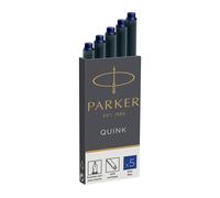 Parker Fountain Pen Ink Refill Cartridges | Long | Black QUINK Ink | 5 Count (Blister)