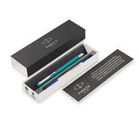 Parker 2025680 Medium Vector Chrome Trim Point Rollerball Pen - Emerald/Blue