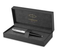 Parker 51 Ballpoint Pen | Black Barrel with Chrome Trim | Medium Point with Black Ink Refill | Gift Box