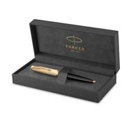 Parker 51 Ballpoint Pen - Black Resin with Gold Trim, Medium Tip, Black Ink, Twist Mechanism, Gift Box Included