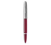 Parker 51 Fountain Pen | Burgundy Barrel with Chrome Trim | Medium Nib with Black Ink Cartridge | Gift Box