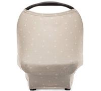 Parker Baby 4 in 1 Car Seat Cover for Girls and Boys - Stretchy Carseat Canopy, Nursing Cover, Grocery Cart Cover, Infinity Scarf -"Desert"