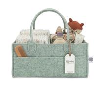 Parker Baby Diaper Caddy - Nursery Storage Bin and Car Organizer for Diapers and Baby Wipes - Sage Green, Large