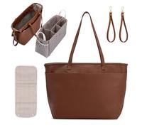 Parker Baby Diaper The Willow Tote Bag | Stylish Diaper Bag Tote w/Modular Storage - Removable Inserts, Insulated Bottle Pockets & Large Compartments | Stroller Hooks & Changing Pad Included