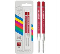 Parker Ballpoint Pen Refill | Medium Tip | Red QUINKflow Ink | 2 Count