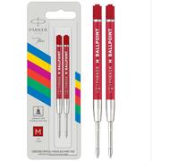 Parker Ballpoint Pen Refill | Medium Tip | Red QUINKflow Ink | 2 Count