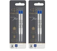 Parker Ballpoint Pen Refills | Medium Point | Blue QUINKflow Ink | 2 Count (Pack of 2)