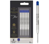 Parker Ballpoint Pen Refills | Medium Point | Blue QUINKflow Ink | 6 Count Value Pack