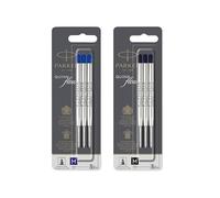 Parker Ballpoint Pen Refills | Medium Point | Set of Blue and Black QUINKflow Ink