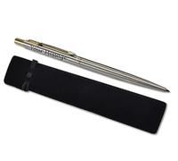 Parker Classic Slimline Ballpoint Personalised Pen In Classy Gift Bag Ideal Christmas, Birthday or Fathers Day Gift Perfect Men & Women Engraved Parker Pen With Laser Engraving (Silver, Gold Clip)