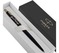 Parker Classic Slimline Ballpoint Personalised Pen In Classy Gift Box Ideal Christmas, Birthday or Fathers Day Gift Perfect Men & Women Engraved Parker Pen With Laser Engraving (Matte Black & Gold)