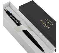 Parker Classic Slimline Ballpoint Personalised Pen In Classy Gift Box Ideal Valentine's day Birthday or Fathers Day Gift Perfect Men & Women Engraved Parker Pen (Matte Black & Silver)