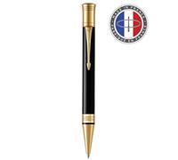 Parker Duofold Ballpoint Pen | Classic Black with Gold Trim | Medium Point Black Ink Refill | Premium Gift Box