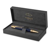 Parker Duofold Ballpoint Pen | Prestige Blue Chevron | Medium Point Black Ink Refill | Premium Gift Box
