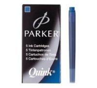 parker fnt pen cart., old model, blu, 5 pc.