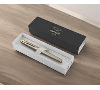 PARKER IM Fountain Pen, Brushed Metal, Medium Nib with Blue Ink Refill (1931656)